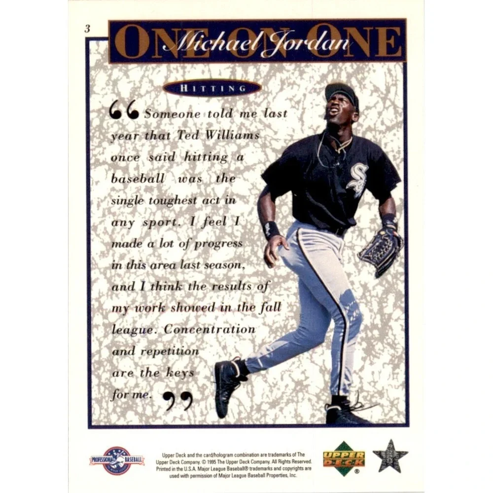 1995 Upper Deck Minor League - Michael Jordan One On One #3 Michael Jordan
